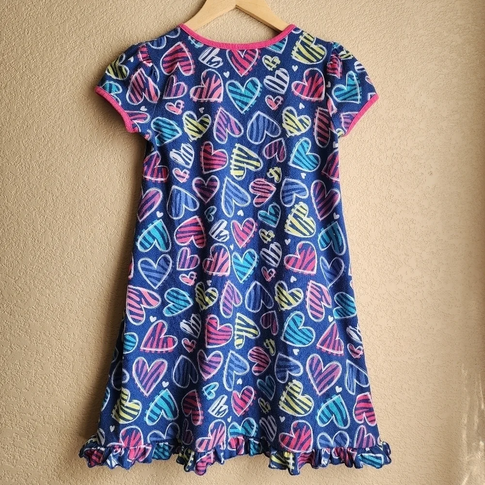 Children's Place blue and pink heart nightgown size L 10/12